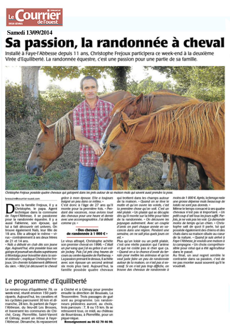 Article Courrier Ouest 13 09 2014