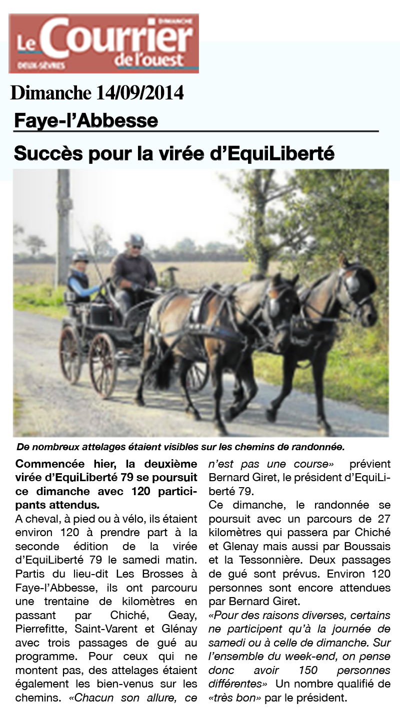 Article Courrier Ouest 14 09 2014