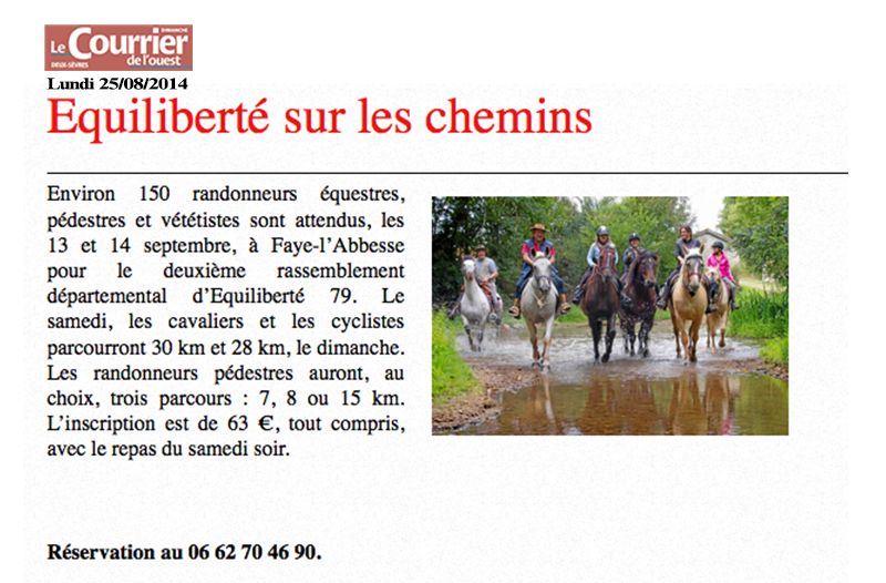 Article Courrier Ouest 25 08 2014