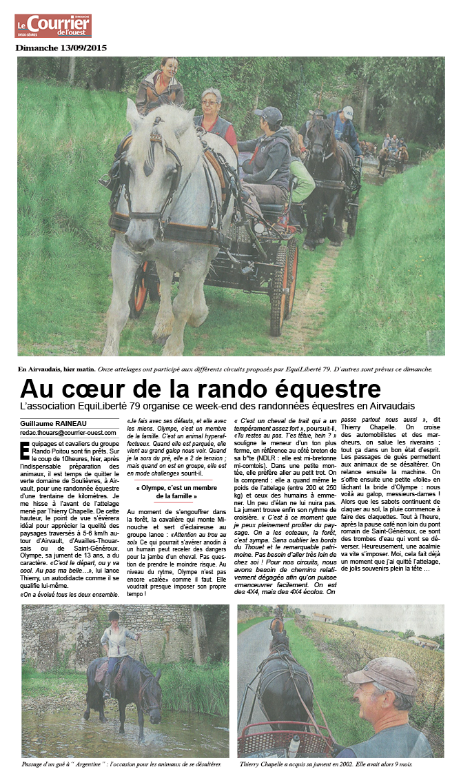 Article Courrier Ouest 13 09 2015